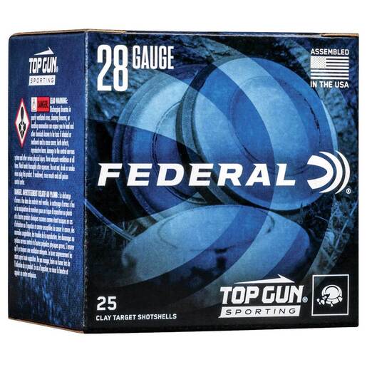 Federal Top Gun Sporting 28 Gauge 2-3/4in #9 3/4oz Target Shotshells Ammo - 25 Rounds Ammo - #9 25 Rounds - #9 Ammo