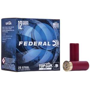 Federal Top Gun Steel 12 Gauge 2-3/4in #7 1-1/8oz Target Shotshells - 25 Rounds Federal Top Gun Steel 12 Gauge 2-3/4in #7 1-1/8oz Target Shotshells - 25 Rounds