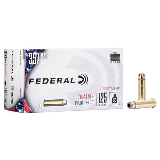 Federal Train Protect 357 Magnum 125gr VHP Handgun Ammo Ammo - 50 Rounds 50 Rounds Ammo