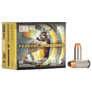 Federal Trophy Bonded Bear Claw 10mm Auto 180gr JSP Handgun Ammo - 20 Rounds Federal Trophy Bonded Bear Claw 10mm Auto 180gr JSP Handgun Ammo - 20 Rounds