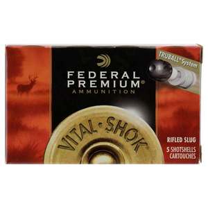 Federal TruBall 12 Gauge 2-3/4in 1oz Rifled Slug Shotshells - 5 Rounds