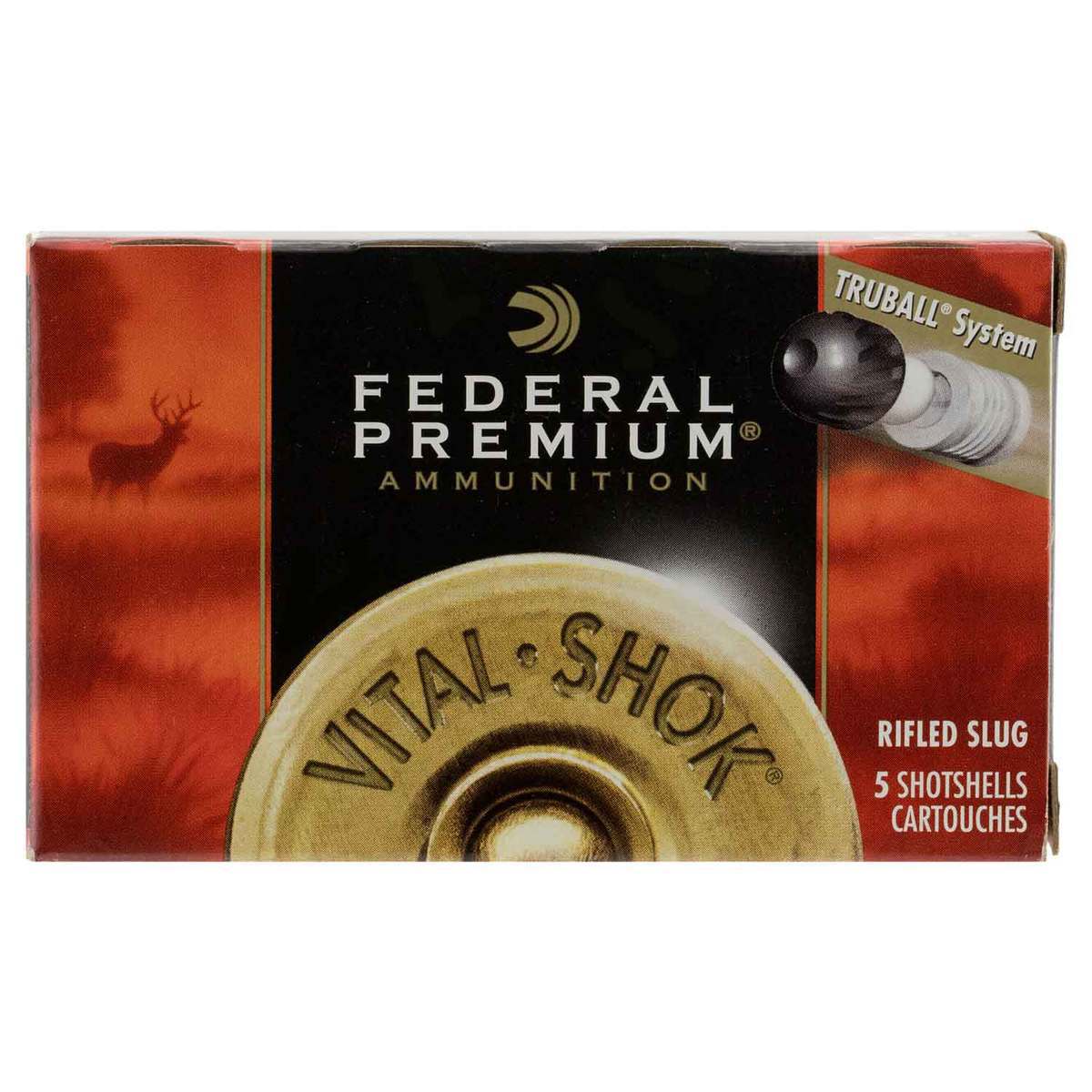 Federal TruBall 12 Gauge 2-3/4in 1oz Rifled Slug Shotshells - 5 Rounds Federal TruBall 12 Gauge 2-3/4in 1oz Rifled Slug Shotshells - 5 Rounds