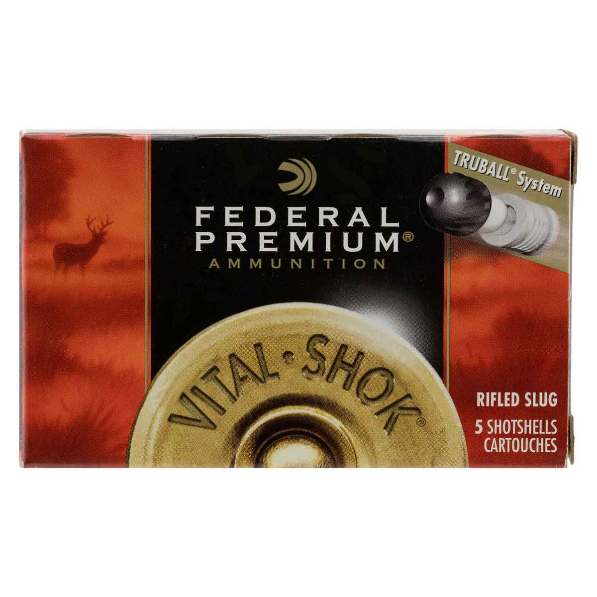 Federal TruBall 12 Gauge 2-3/4in 1oz Rifled Slug Shotshells - 5 Rounds Federal TruBall 12 Gauge 2-3/4in 1oz Rifled Slug Shotshells - 5 Rounds