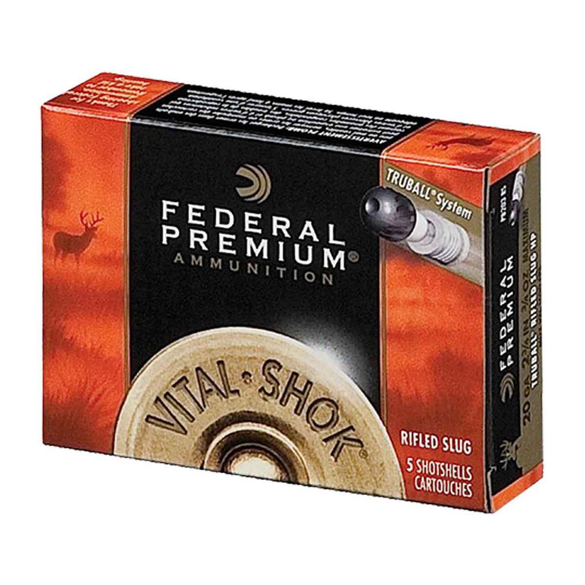 Federal Truball 20 Gauge 3in 3/4oz Rifled Slug Shotshells - 5 Rounds Federal Truball 20 Gauge 3in 3/4oz Rifled Slug Shotshells - 5 Rounds