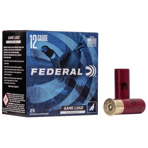 Federal Upland Hi-Brass Game Load 12 Gauge 2-3/4in 1.25oz Shotshell – 25 Rounds – #7.5