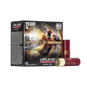 Federal Upland High Velocity 12 Gauge 3in #4 1-5/8oz Upland Shotshells - 25 Rounds Federal Upland High Velocity 12 Gauge 3in #4 1-5/8oz Upland Shotshells - 25 Rounds