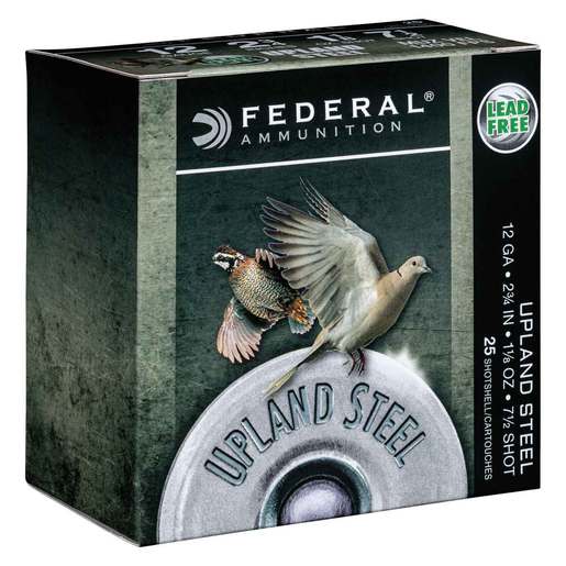 Federal Upland Steel 12 Gauge 2-3/4in #7.5 1-1/8oz Upland Shotshells Ammo - 25 Rounds Ammo - #7.5 25 Rounds - #7.5 Ammo