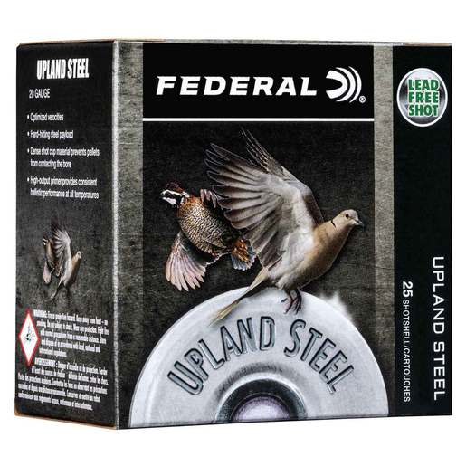 Federal Upland Steel 20 Gauge 2-3/4in #7.5 3/4oz Upland Shotshells Ammo - 25 Rounds Ammo - #7.5 25 Rounds - #7.5 Ammo