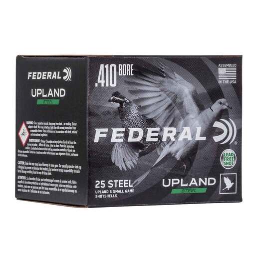 Federal Upland Steel 410 Gauge 2-3/4in #7.5 3/8oz Upland Shotshells Ammo - 25 Rounds Ammo - #7.5 25 Rounds - #7.5 Ammo