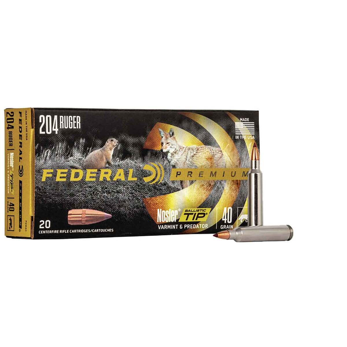 Federal V-Shok 204 Ruger 40gr Ballistic Tip Rifle Ammo - 20 Rounds ...