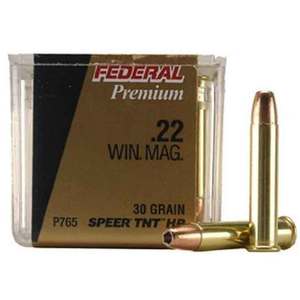 Federal V Shok 22 WMR (22 Mag) 30gr TNT HP Rimfire Ammo - 50 Rounds