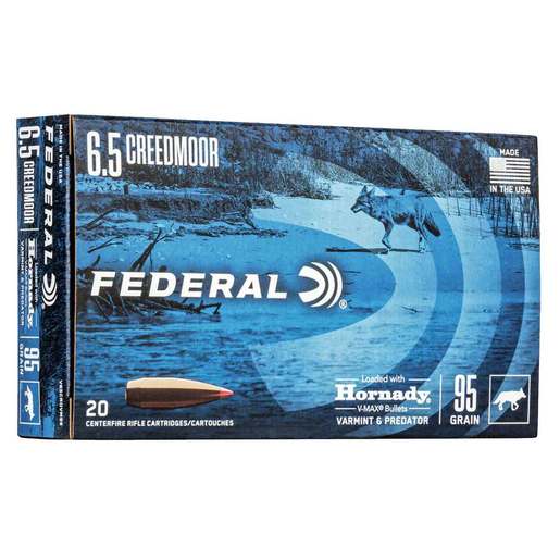 Federal Varmint/Predator 6.5 Creedmoor 95gr V Max Rifle Ammo Ammo - 20 Rounds 20 Rounds Ammo