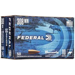 Federal Varmint/Predator 308 Winchester 110gr V Max Rifle Ammo - 50 Rounds