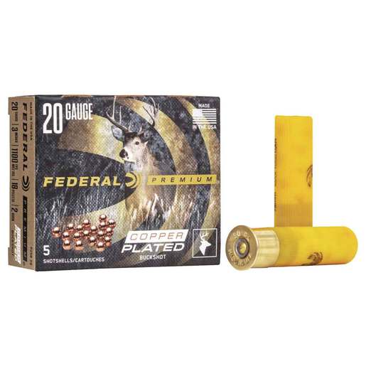 Federal Vital Shok 20 Gauge 3in #2 Buck 1-1/4oz Buckshot Shotshells Ammo - 5 Rounds Ammo - #2 Buck 5 Rounds - #2 Buck Ammo