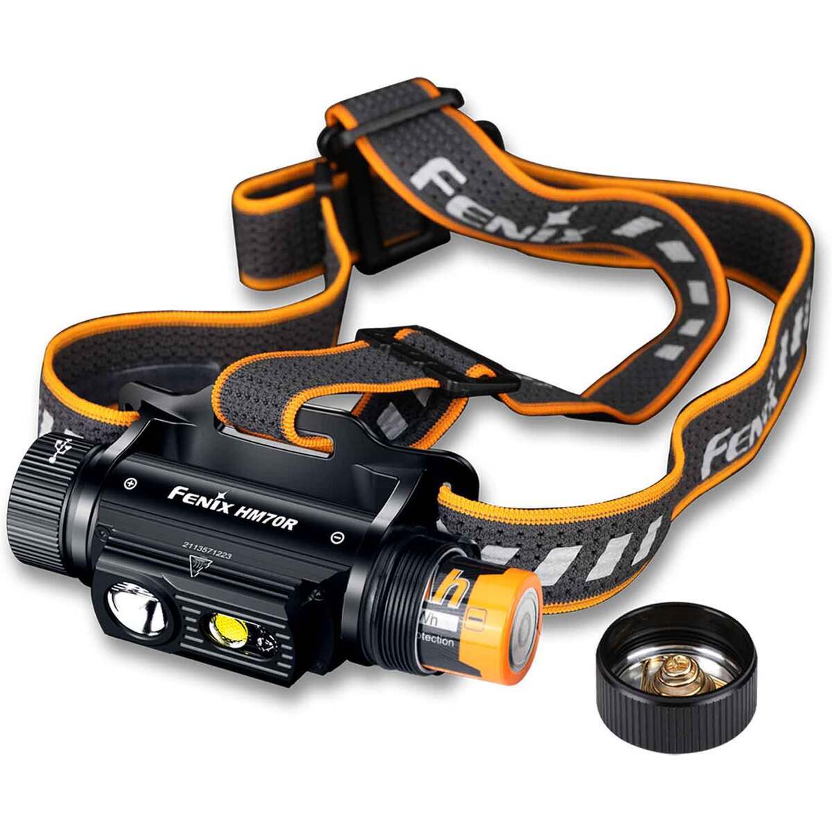 Fenix HM70R Rechargeable LED Headlamp - Black and Orange Fenix HM70R Rechargeable LED Headlamp - Black and Orange