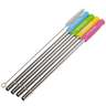 Fifty/Fifty Stainless Steel Silicone Tip 4 Pack Straws - Stainless Steel