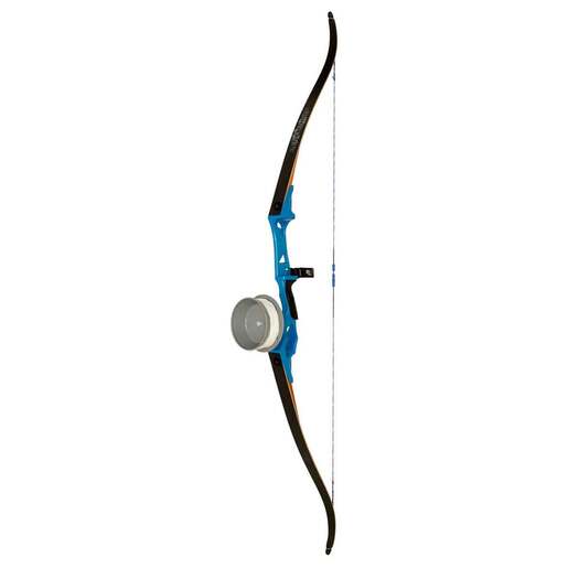 Fin-Finder Bank Runner Recurve Package with Drum Reel Package Bowfishing Bow – Blue