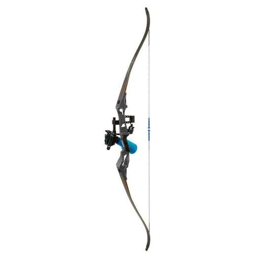 Fin-Finder Bank Runner Recurve Package with Winch Pro Reel Bowfishing Bow – Black – Black