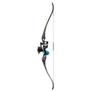 Fin-Finder Bank Runner Recurve Package w/ Winch Pro Reel Bowfishing Bow - Black