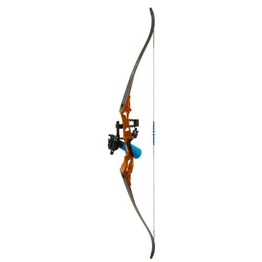 Fin-Finder Bank Runner Recurve Package with Winch Pro Reel Bowfishing Bow – Orange – Orange
