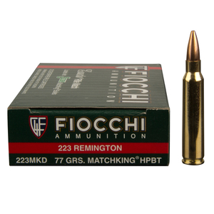 Fiocchi 223 Remington 77gr Sierra Match King HP BT Rifle Ammo