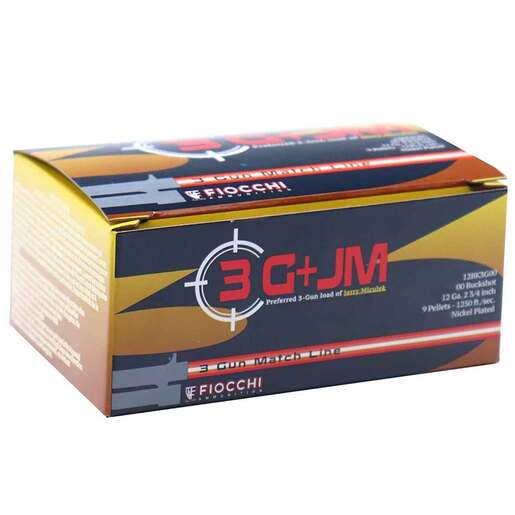 Fiocchi 3-Gun Match 12 Gauge 2-3/4in 00 Buck 9 Pellets Buckshot Shotshells Ammo - 10 Rounds Ammo - #00 Buck 10 Rounds - #00 Buck Ammo
