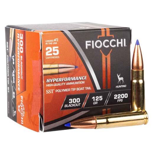 Fiocchi 300 AAC Blackout 125gr SST Rifle Ammo Ammo - 25 Rounds 25 Rounds Ammo