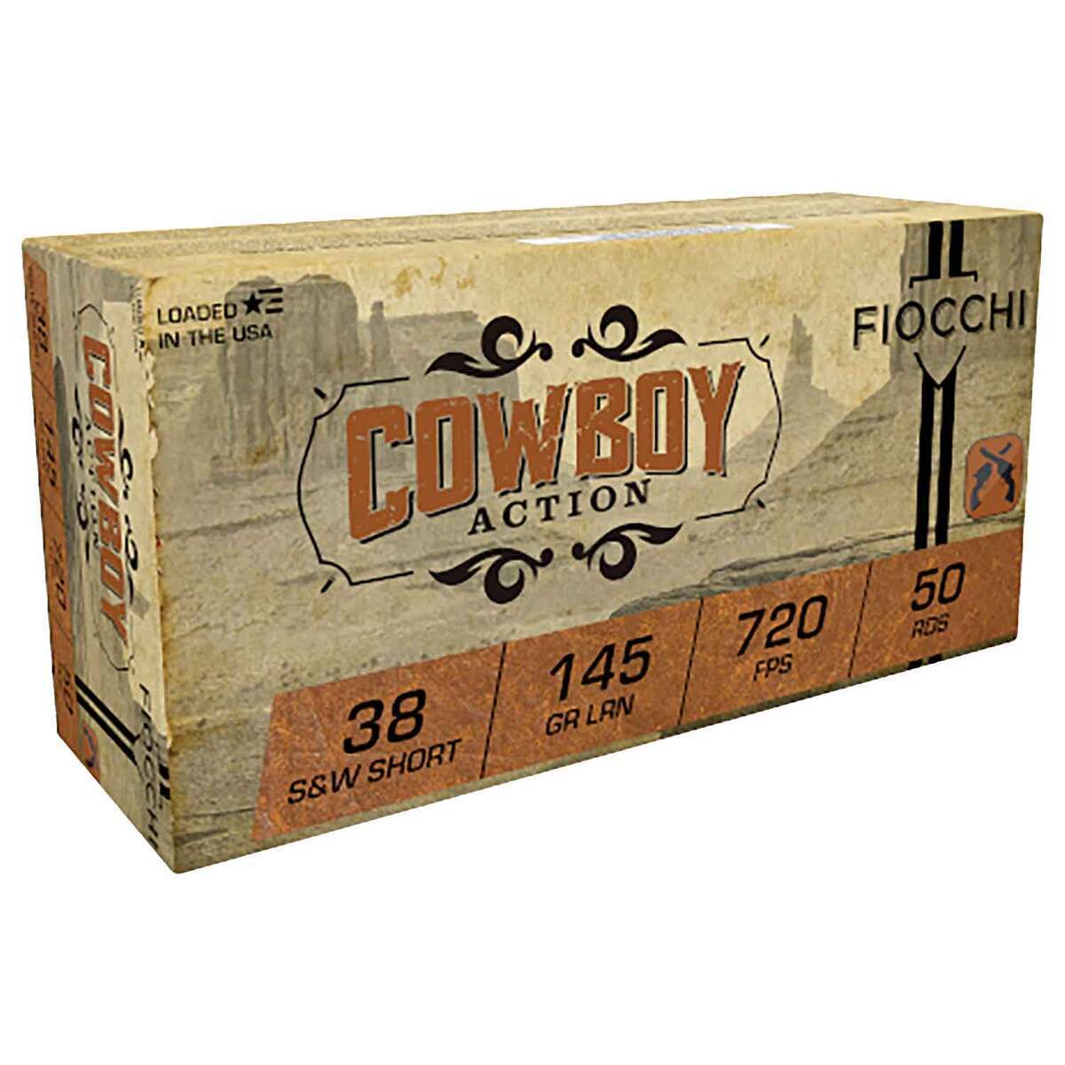 Cowboy Loading Fiocchi Cowboy Action 38 S&W 145gr LRN Handgun Ammo - 50 Rounds ...