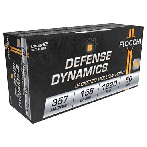 Fiocchi Defense Dynamics 357 Magnum 158gr JHP Handgun Ammo Ammo - 50 Rounds 50 Rounds Ammo