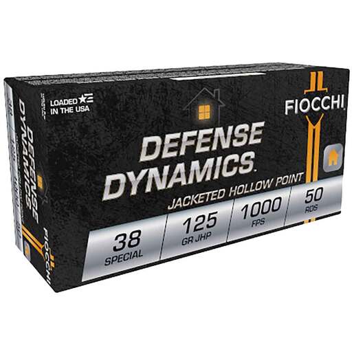 Fiocchi Defense Dynamics 38 Special 125gr JHP Handgun Ammo – 50 Rounds
