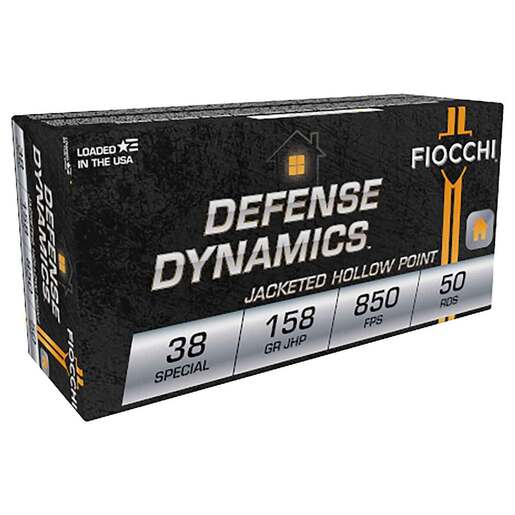 Fiocchi Defense Dynamics 38 Special 158gr JHP Handgun Ammo – 50 Rounds