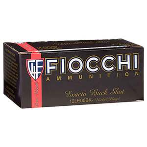 Fiocchi Exacta Low Recoil 12 Gauge 2-3/4in 00 Buck 9 Pellets Buckshot Shotshells - 10 Rounds