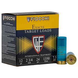 Fiocchi Exacta Target International Trap & Skeet 12 Gauge 2-3/4in #7.5 24gm Target Shotshells - 25 Rounds