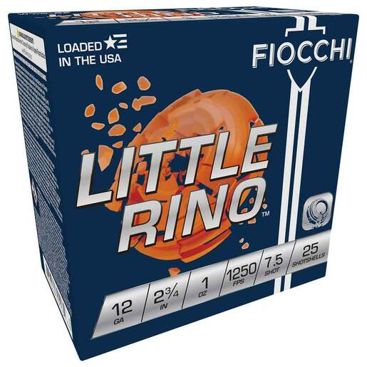 Fiocchi Exacta Target Little Rino 12 Gauge 2-3/4in #7.5 1oz Target Shotshells Ammo - 25 Rounds Ammo - #7.5 25 Rounds - #7.5 Ammo