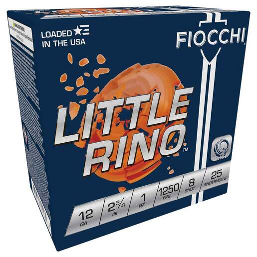 Fiocchi Exacta Target Little Rino 12 Gauge 2-3/4in #8 1oz Target Shotshells Ammo - 25 Rounds Ammo - #8 25 Rounds - #8 Ammo