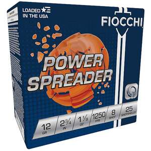 Fiocchi Exacta Target Power Spreader 12 Gauge 2-3/4in #8 1-1/8oz Target Shotshells - 25 Rounds