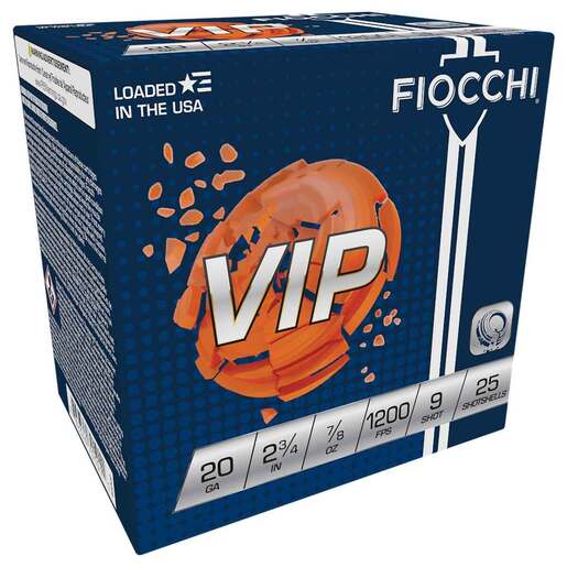 Fiocchi Exacta Target VIP 20 Gauge 2-3/4in #9 7/8oz Target Shotshells Ammo - 25 Rounds Ammo - #9 25 Rounds - #9 Ammo