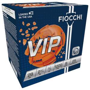 Fiocchi Exacta Target VIP 28 Gauge 2-3/4in #9 3/4oz Target Shotshells - 25 Rounds