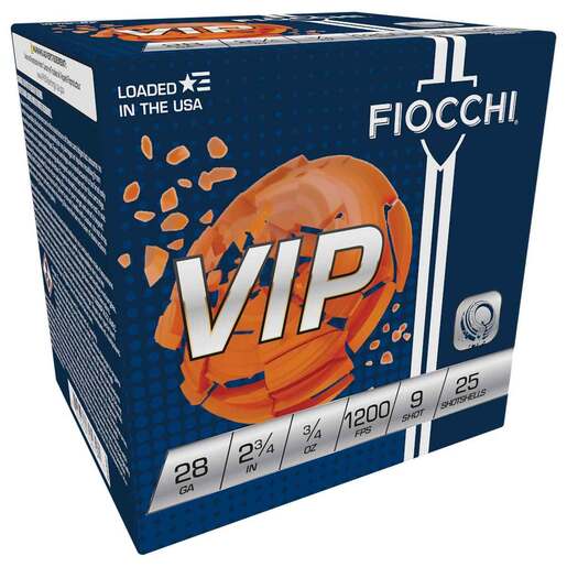 Fiocchi Exacta Target VIP 28 Gauge 2-3/4in #9 3/4oz Target Shotshells Ammo - 25 Rounds Ammo - #9 25 Rounds - #9 Ammo