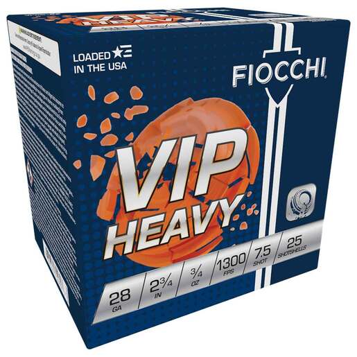 Fiocchi Exacta Target VIP Heavy 28 Gauge 2-3/4in #7.5 3/4oz Target Shotshells Ammo - 25 Rounds Ammo - #7.5 25 Rounds - #7.5 Ammo