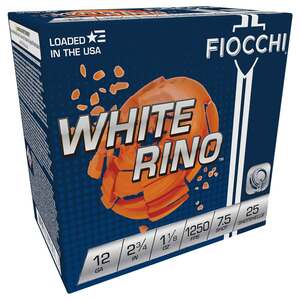 Fiocchi Exacta Target White Rino Target 12 Gauge 2-3/4in #7.5 1-1/8oz Target Shotshells - 25 Rounds