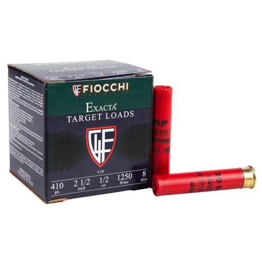 Fiocchi Exacta VIP 410 2-1/2 #8 1/2oz Shotshells – 25 Rounds – #8