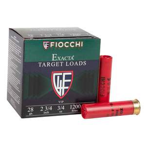Fiocchi Exacta VIP Target 28 Gauge 2-3/4in #7.5 3/4oz Target Shotshells - 25 Rounds Fiocchi Exacta VIP Target 28 Gauge 2-3/4in #7.5 3/4oz Target Shotshells - 25 Rounds
