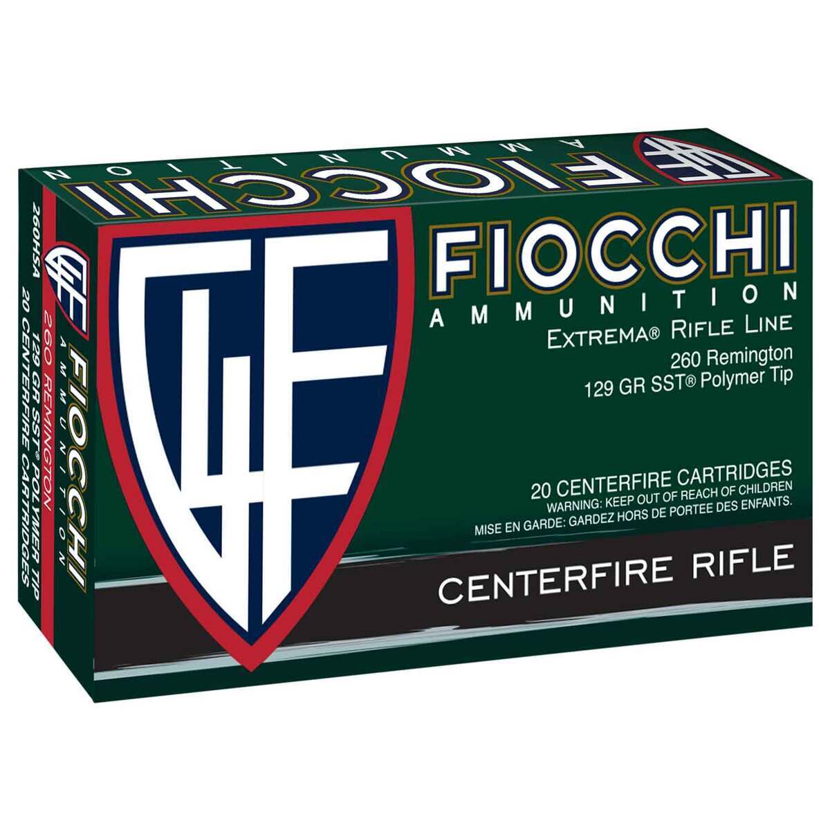 Fiocchi Extrema 260 Remington 129gr SST Rifle Ammo - 20 Rounds Fiocchi Extrema 260 Remington 129gr SST Rifle Ammo - 20 Rounds