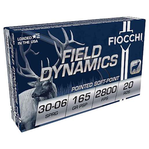 Fiocchi Field Dynamics 30-06 Springfield 165gr PSP Rifle Ammo Ammo - 20 Rounds 20 Rounds Ammo