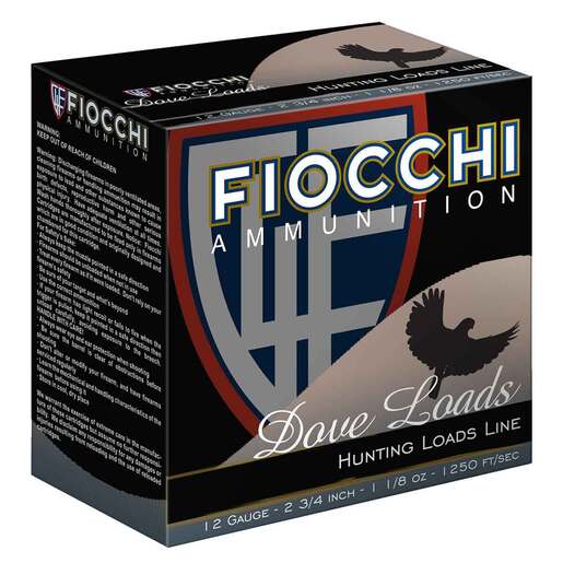 Fiocchi Field Dynamics Dove & Quail 12 Gauge 2-3/4in #7.5 1-1/8oz Upland Shotshells Ammo - 25 Rounds Ammo - #7.5 25 Rounds - #7.5 Ammo