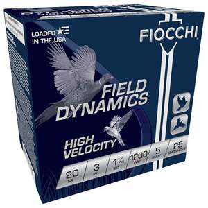 Fiocchi Field Dynamics High Velocity 20 Gauge 3in #5 1-1/4oz Upland Shotshells - 25 Rounds