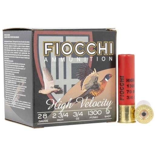 Fiocchi Field Dynamics High Velocity 28 Gauge 2-3/4in #9 3/4oz Upland Shotshells Ammo - 25 Rounds Ammo - #9 25 Rounds - #9 Ammo