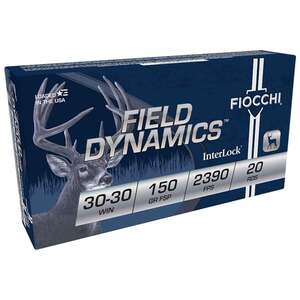 Fiocchi Field Dynamics InterLock 30-30 Winchester 150gr FSP Rifle Ammo - 20 Rounds