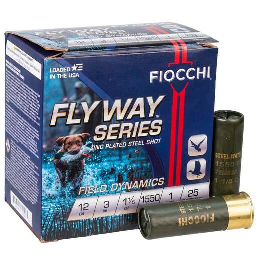 Fiocchi Flyway 12 Gauge 3in #1 1-1/5oz Waterfowl Shotshells – 25 Rounds – #1